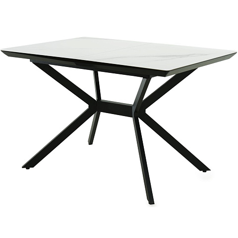 Стол «Дели» 120x80, Керамика Greys Snow, эмаль черная. Фото 1