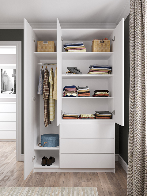 Шкаф Мори МШ 1200.1, Белый. Фото 4