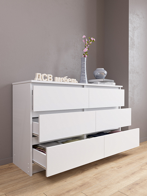 Комод Мори МК 1200.6, Белый. Фото 5