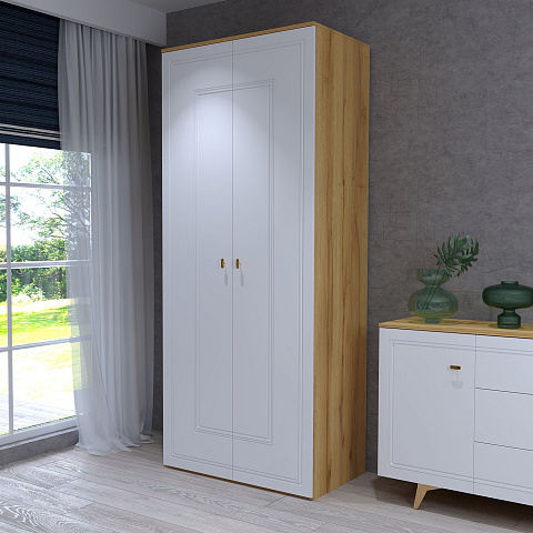 Шкаф Вега Сапфир 2дв, белый глянец. Фото 7