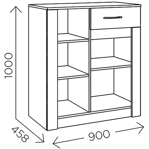 Комод «Ева 5» М6 900, Дуб Ирландский/Белый матовый. Фото 3