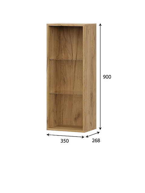 Шкаф навесной «Милан», дуб золотой/белый матовый. Фото 3