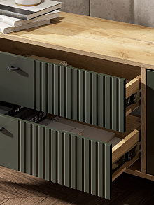 Тумба ТВ «Милан» с ящиками, дуб золотой/олива от магазина Мебельный дом