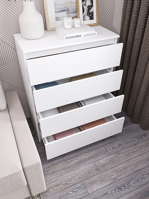 Комод Мори МК 800.4, Белый. Фото 4