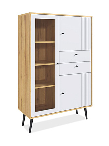 Шкаф с витриной Вега Саксония 94, белый матовый от магазина Мебельный дом