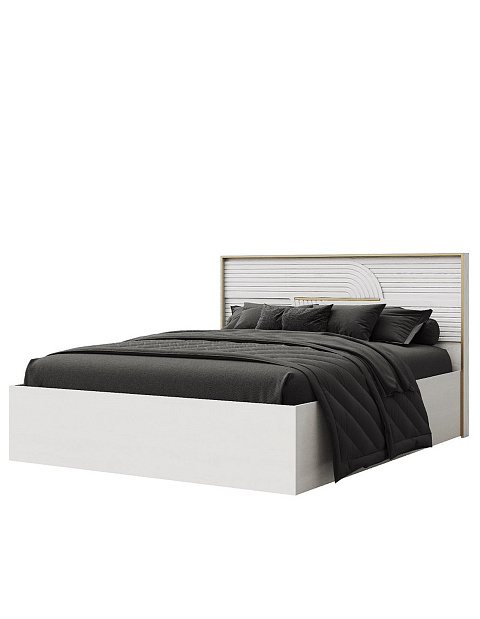 Кровать «Монтиз» 1РМ с п/м КМК 1003.22 160x200см, белый/ясень текстурный. Фото 1