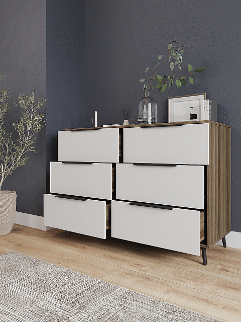 Комод Роза 1300 Ройс, белый софт. Фото 2