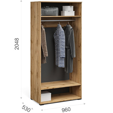 Шкаф «Лацио Сканди» 2д, Вотан/Сканди графит. Фото 2