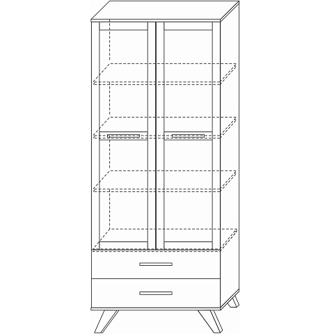 Шкаф-витрина Вега Скандинавия 800, белый глянец. Фото 3