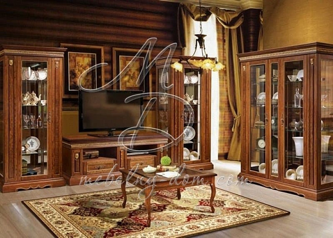 Шкаф с витриной «Милана 8» П265.08, черешня. Фото 2